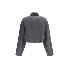 Max Mara Gray Fleece Wool Coat - IT42 | L - Sport Jackets