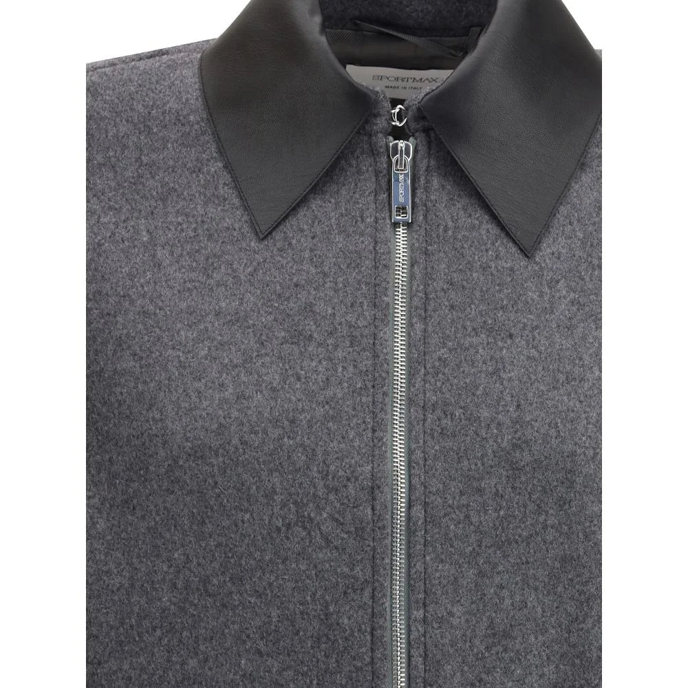 Max Mara Gray Fleece Wool Coat - IT42 | L - Sport Jackets