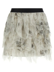 Max Mara Gray Silk Long Skirt - IT40