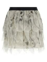 Max Mara Gray Silk Long Skirt - IT40