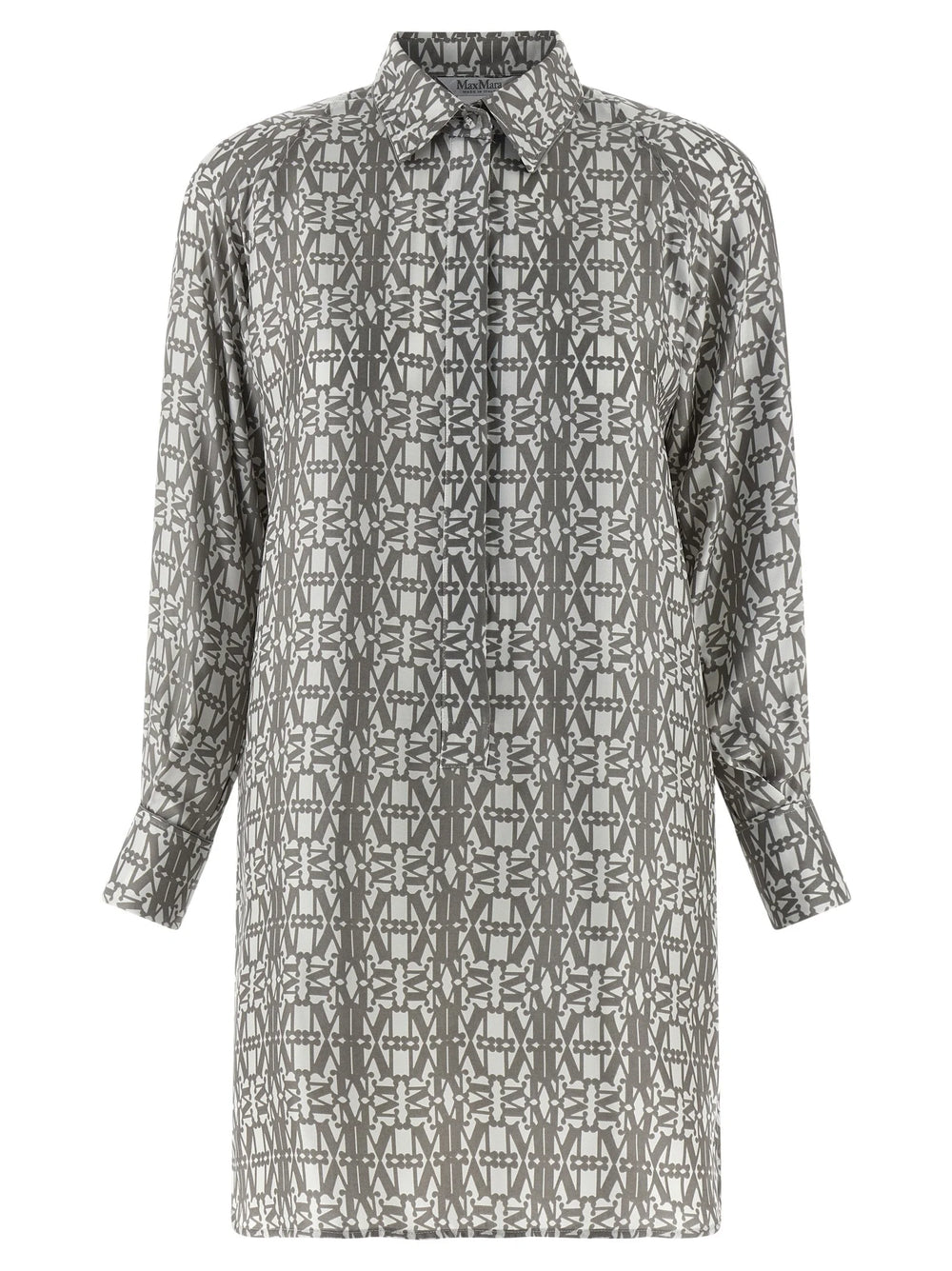 Max Mara Gray Silk Short Dress