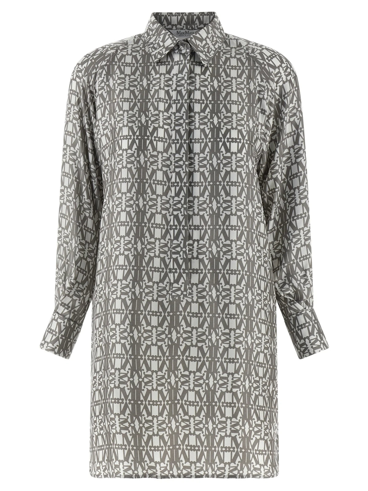 Max Mara Gray Silk Short Dress