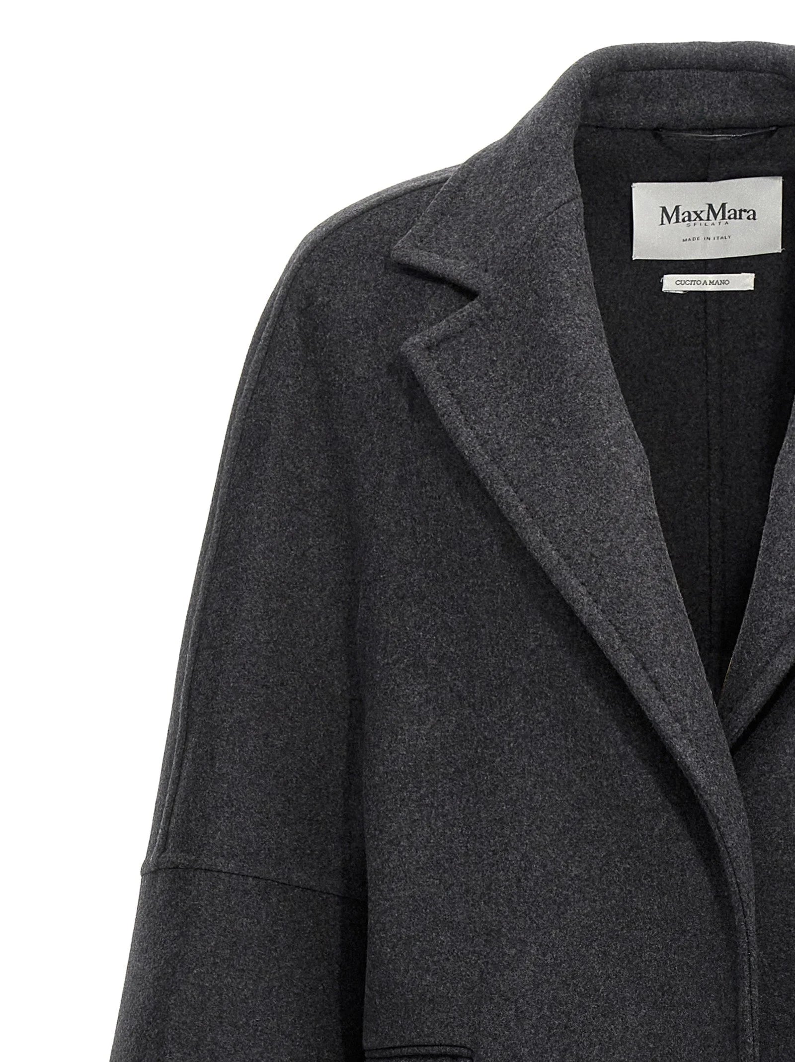 Max Mara Gray Virgin Wool Coat - IT38