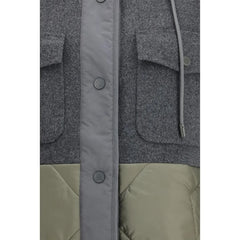 Max Mara Gray Wool Oves Aries Shell Jacket - IT46|XL