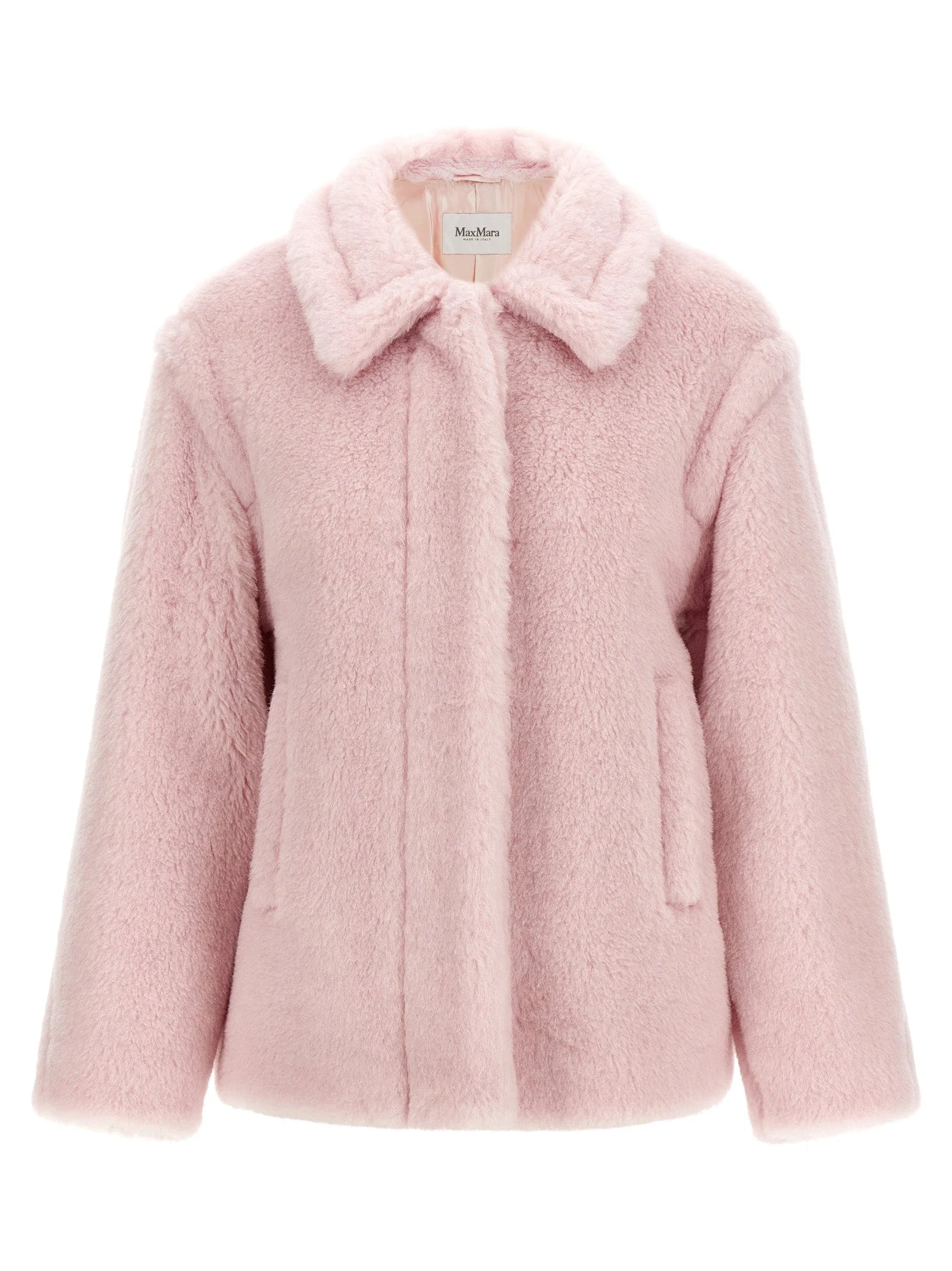 Max Mara Multicolor Alpaca Leather Coat