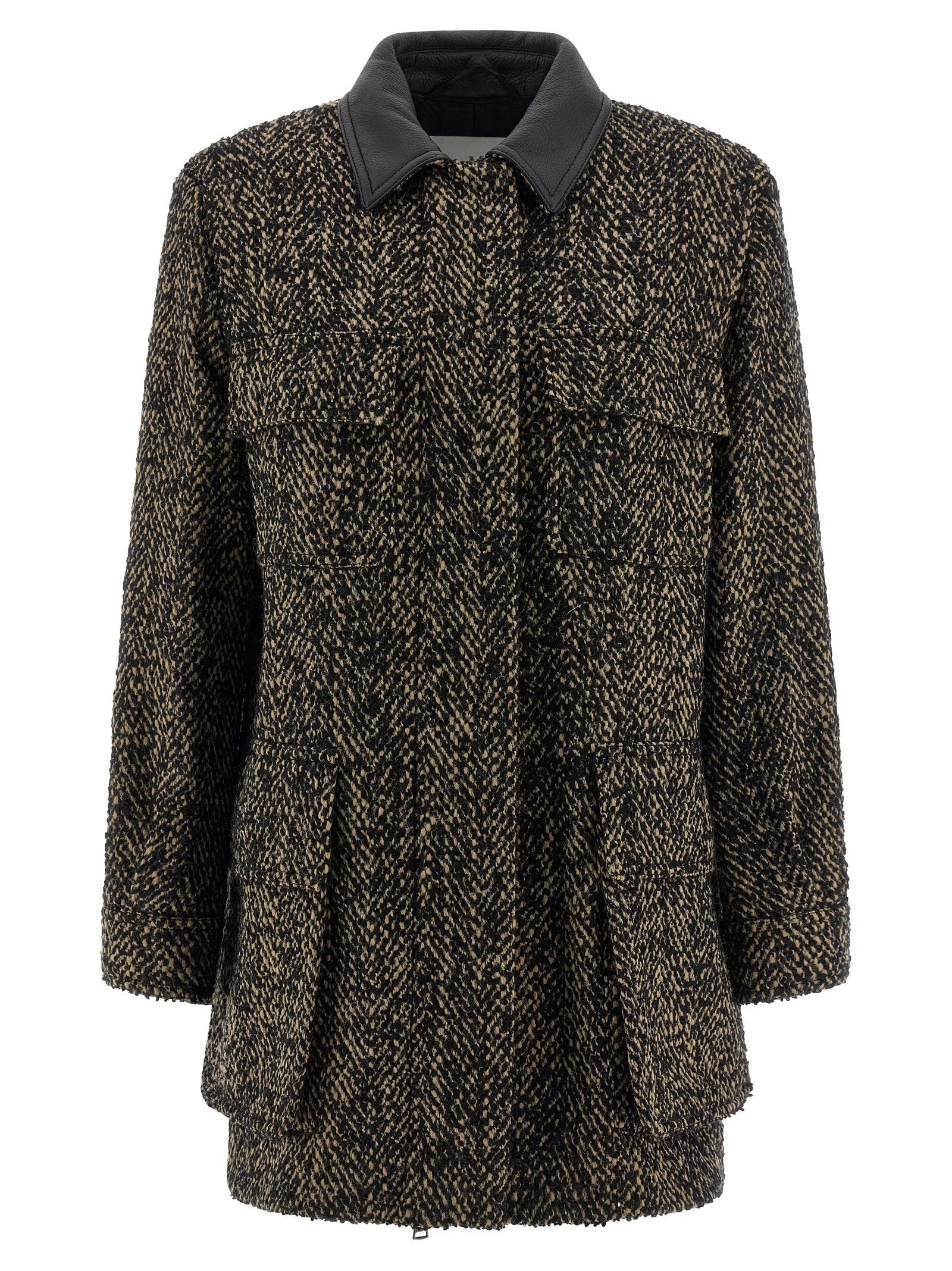 Max Mara Multicolor Virgin Wool Shell Jacket