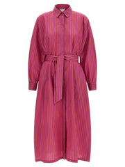 Max Mara Purple Cotton Long Dress - IT42