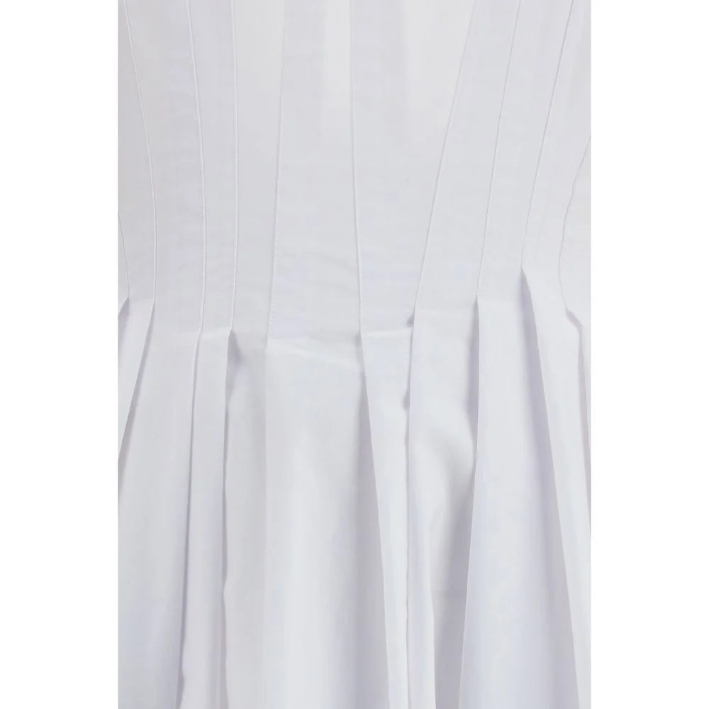 Max Mara Biała Sukienka Casual z Bawełny