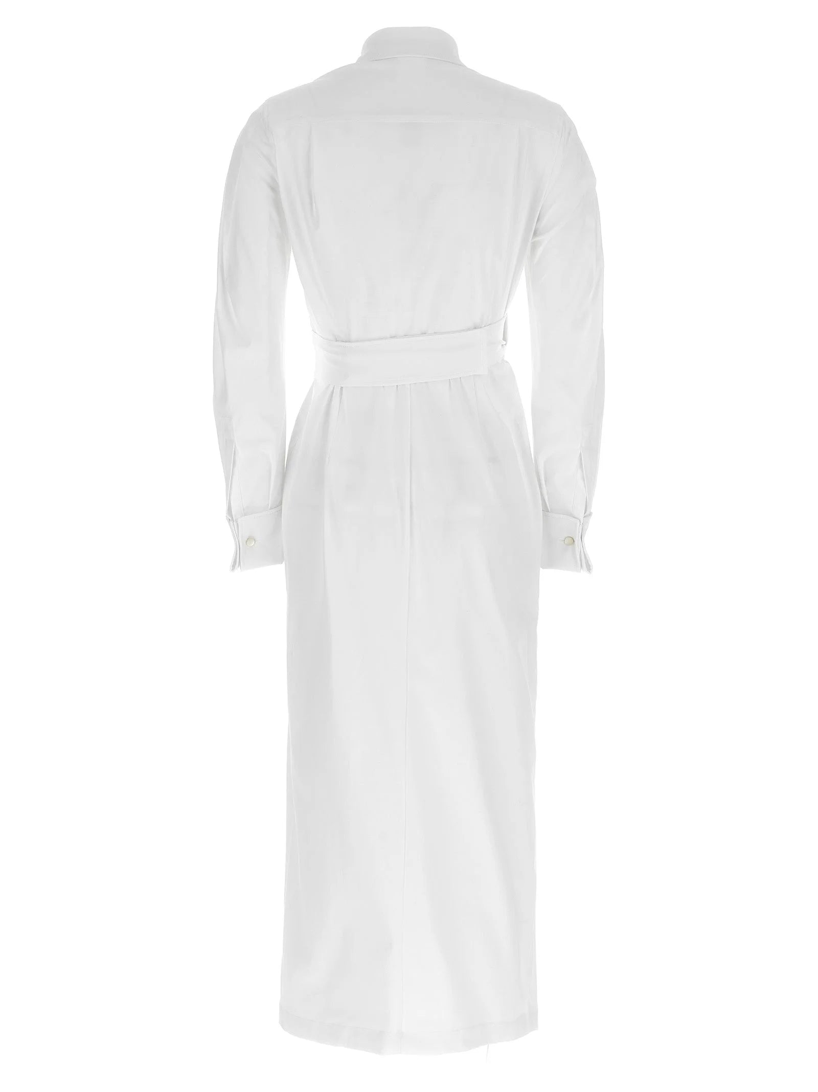 Max Mara White Cotton Long Dress