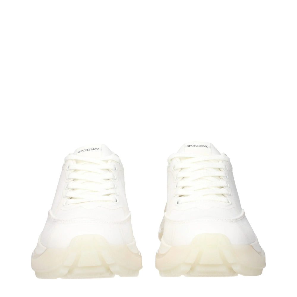 Max Mara White Fabric Chunky Sneakers - EU39/US9
