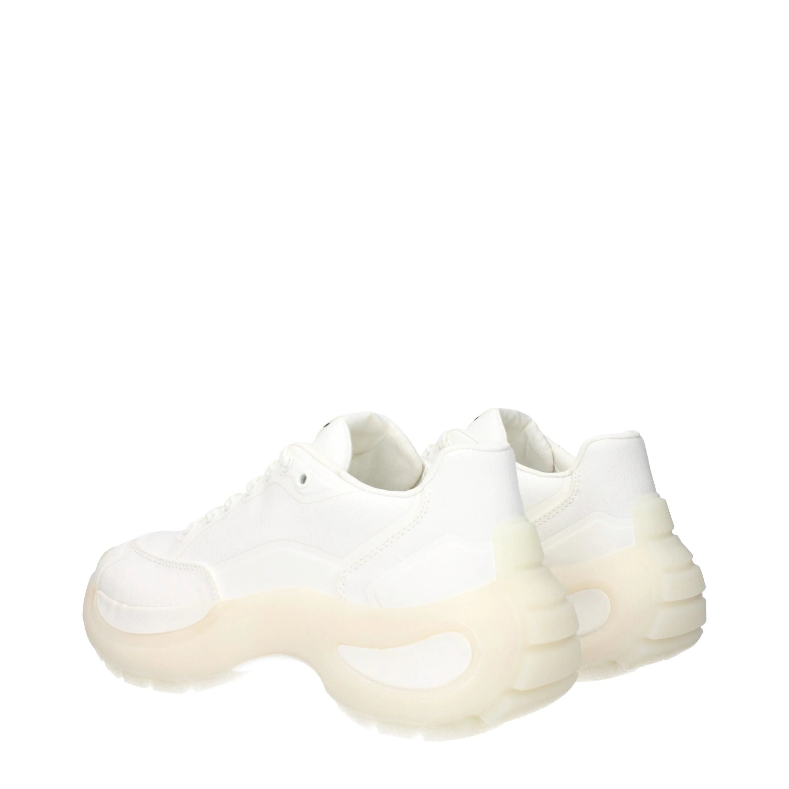 Max Mara White Fabric Chunky Sneakers - EU39/US9