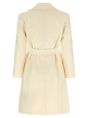 Max Mara White Virgin Wool Coat - IT46
