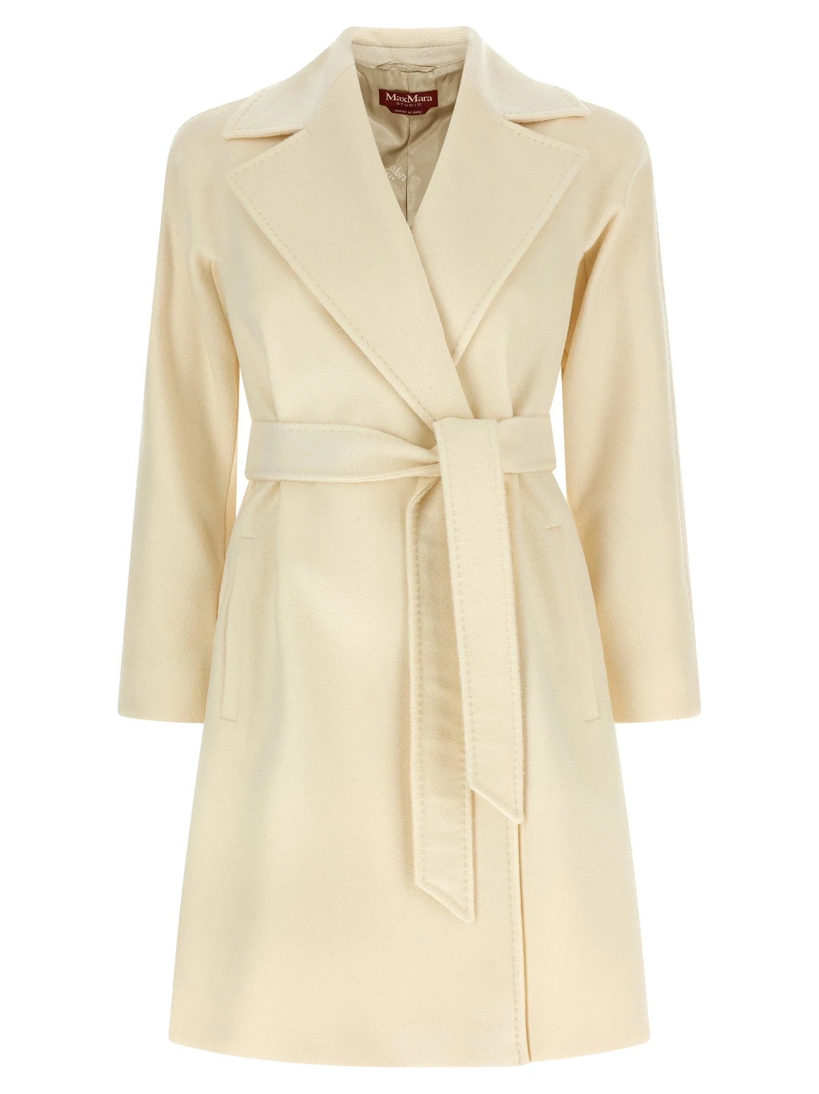 Max Mara White Virgin Wool Coat - IT46