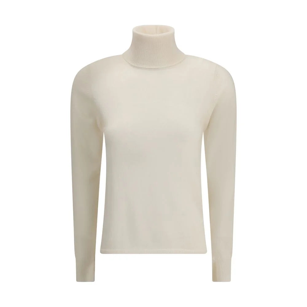 Max Mara White Wool Turtleneck