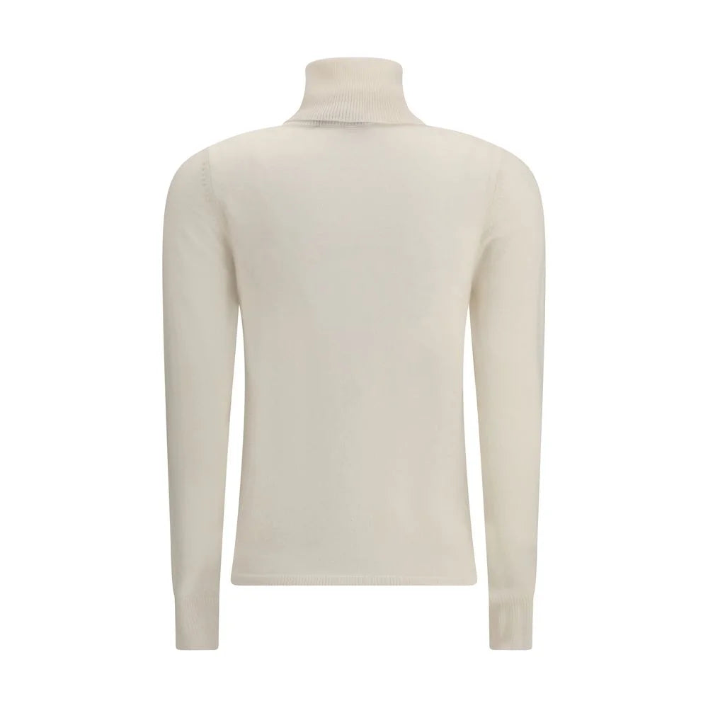 Max Mara White Wool Turtleneck