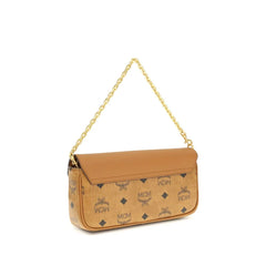 MCM Beige Fabric Shoulder Bag