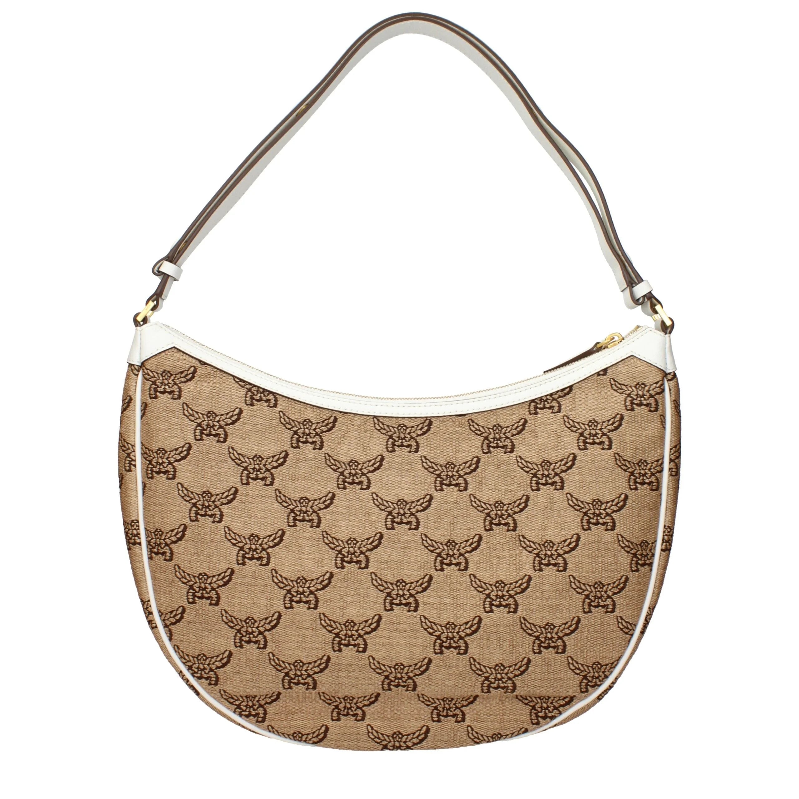 MCM Beige Raffia Shoulder Bag