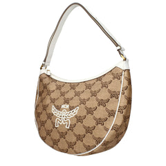 MCM Beige Raffia Shoulder Bag