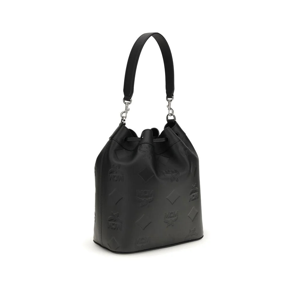 MCM Black Calf Leather Bos Taurus Backet Bag