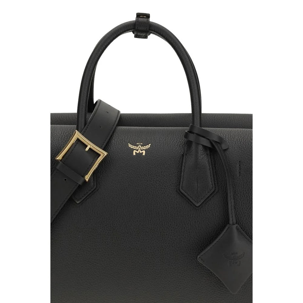 MCM Black Calf Leather Bos Taurus Shoulder Bag