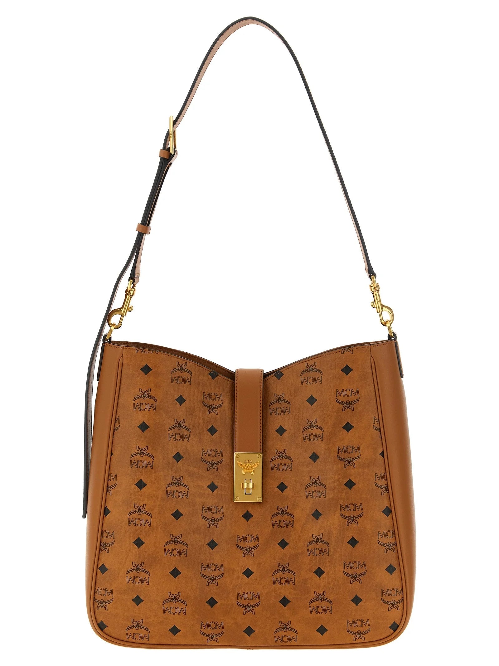 MCM Brown Polyethylene Shoulder Bag
