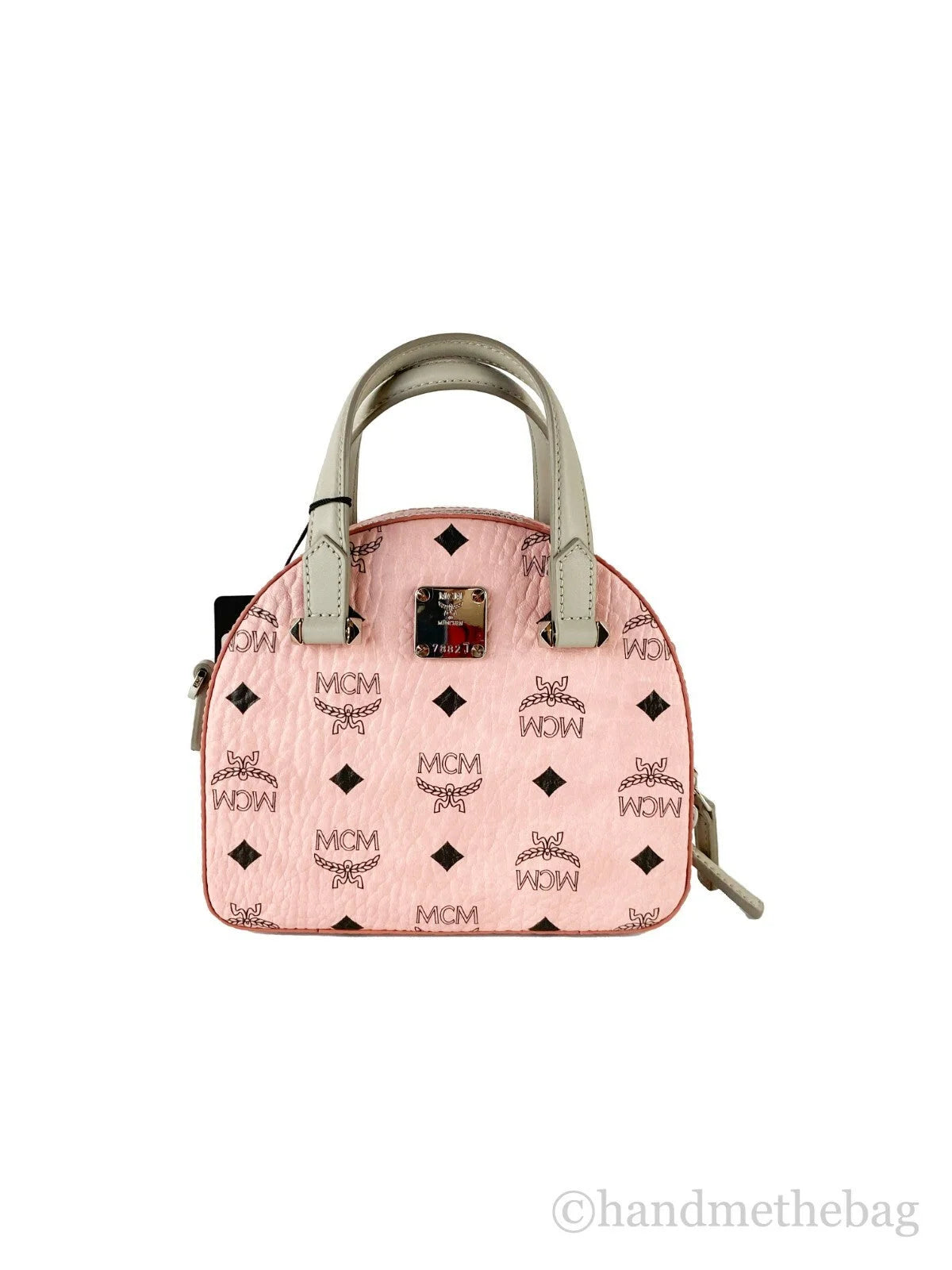 MCM Signature Half Moon Top Handle Crossbody Bag