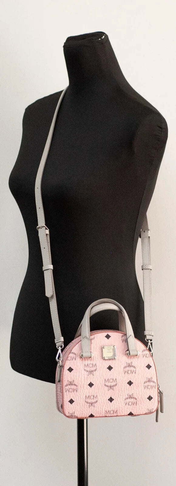 MCM Signature Half Moon Top Handle Crossbody Bag