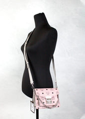 MCM Signature Patricia Leather Mini Flap Lock Crossbody Bag