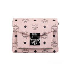 MCM Signature Patricia Leather Mini Flap Lock Crossbody Bag
