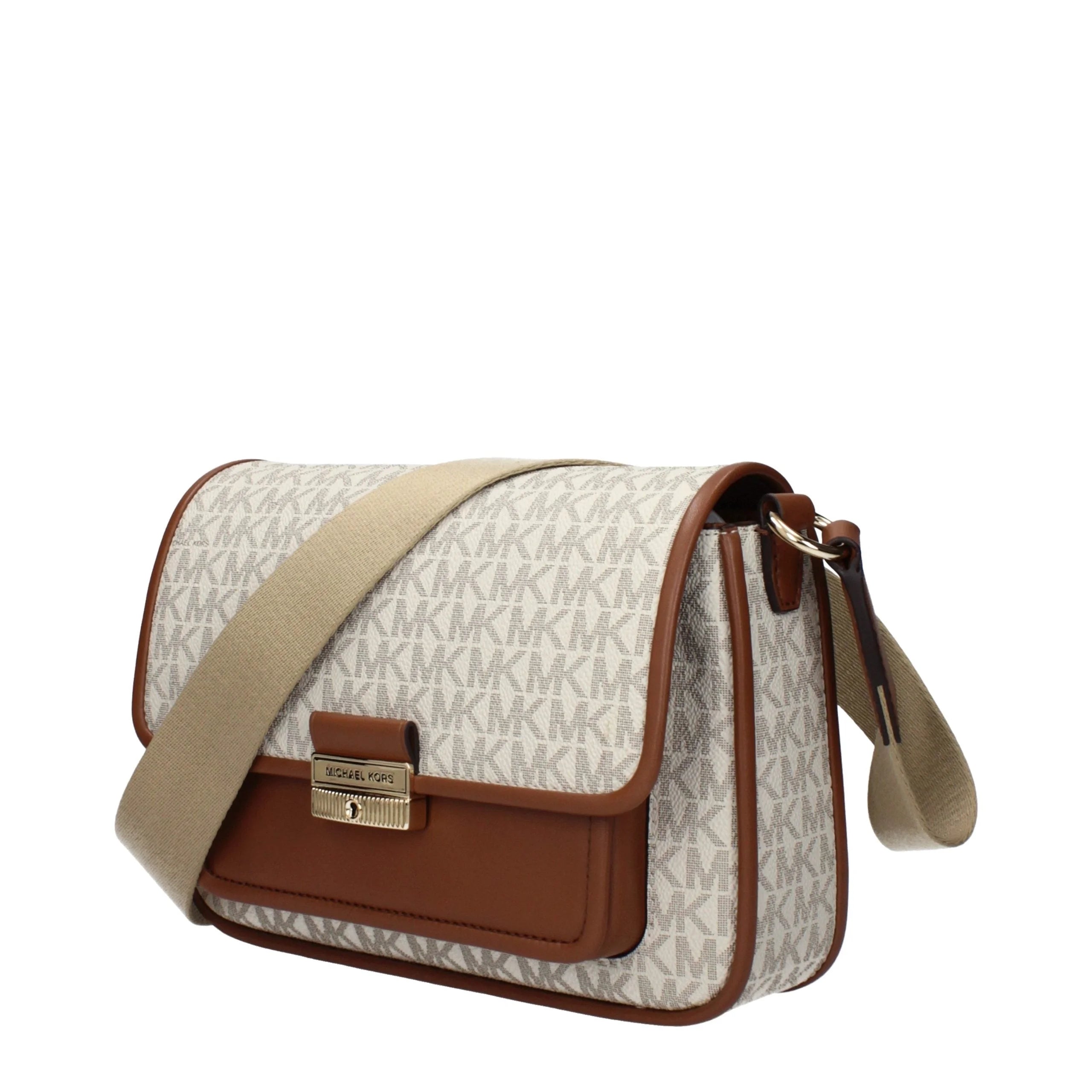 Sac bandoulière en tissu beige Michael Kors