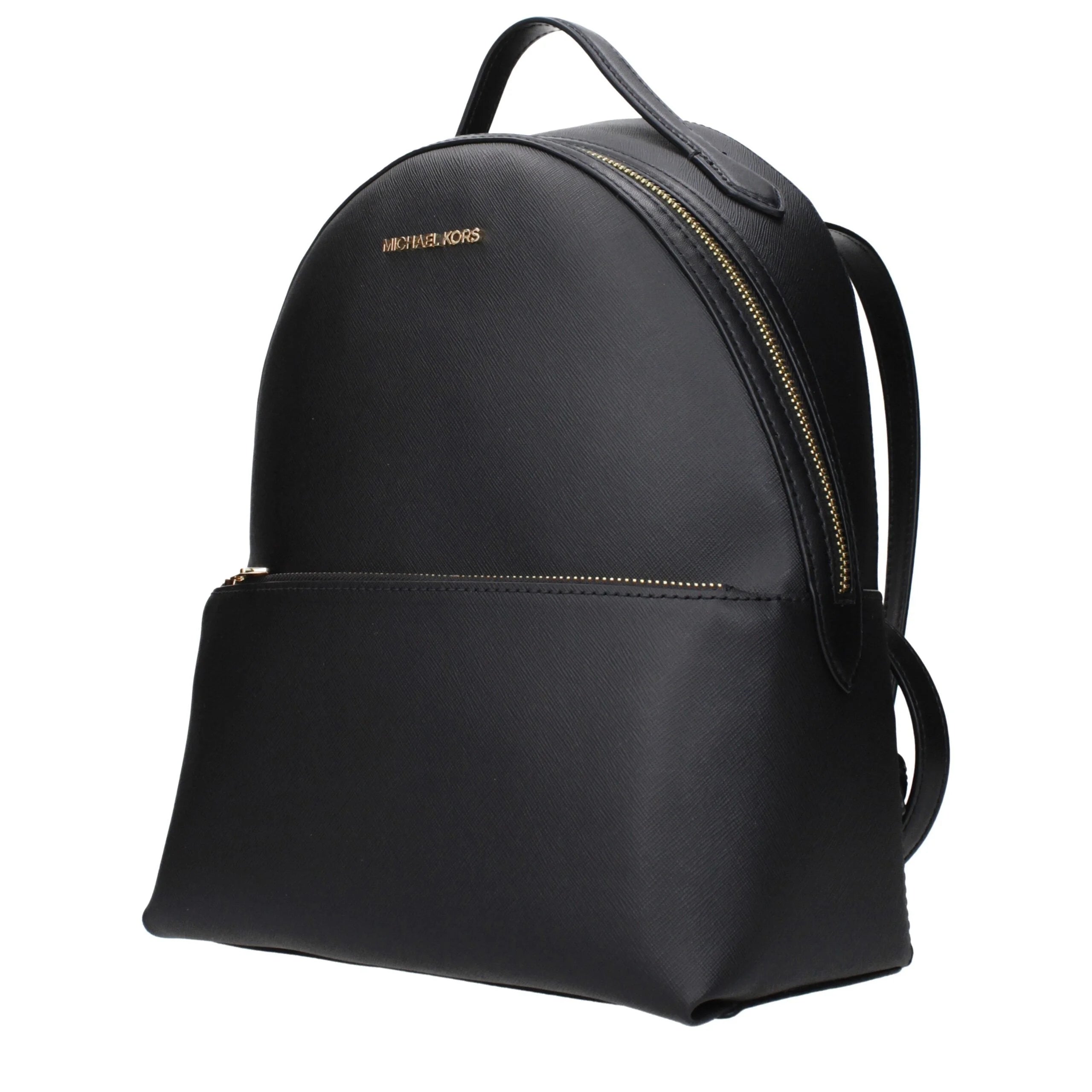 Michael Kors Black Leather Backpacks