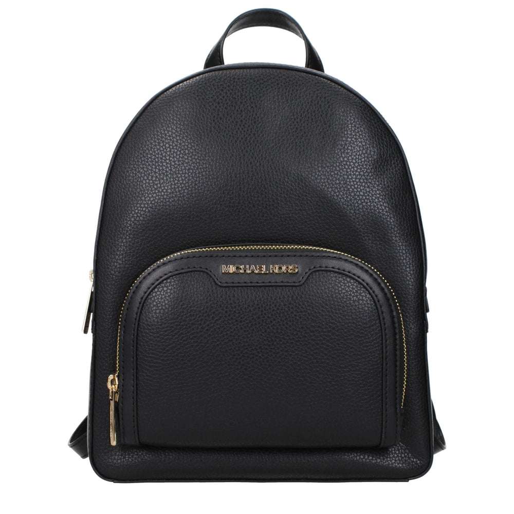 Michael Kors Black Leather Backpacks