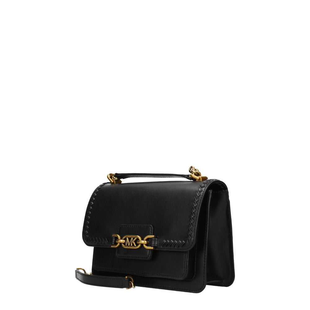 Michael Kors Black Leather Shoulder Bags