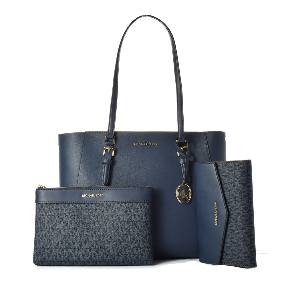 Geantă tip tote albastră din piele Michael Kors