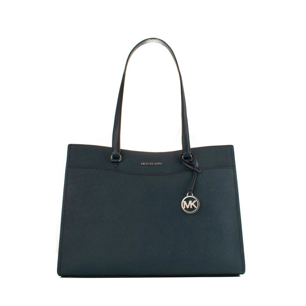 Michael Kors Blue Leather Tote Bag