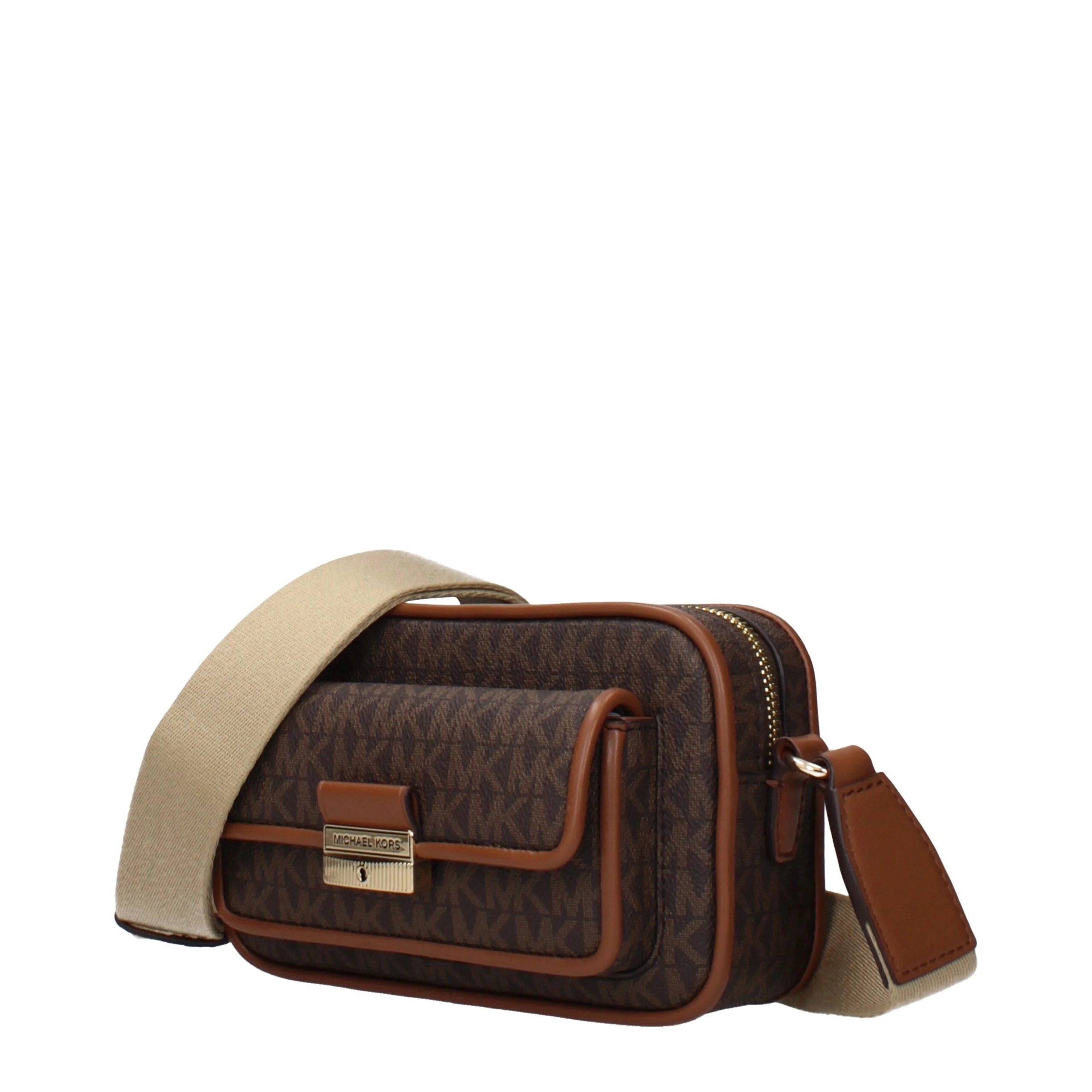 Sac bandoulière en tissu marron Michael Kors