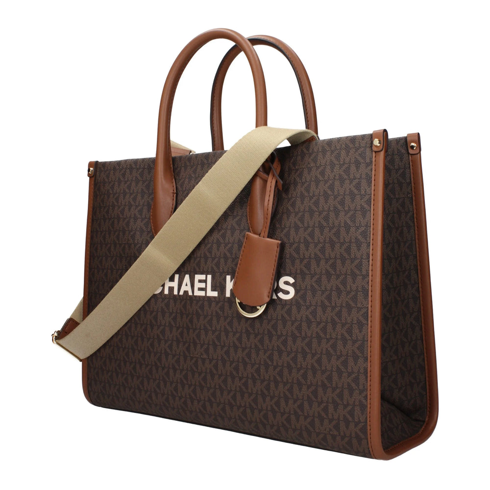 حقيبة يد من Michael Kors مصنوعة من القماش باللون البني