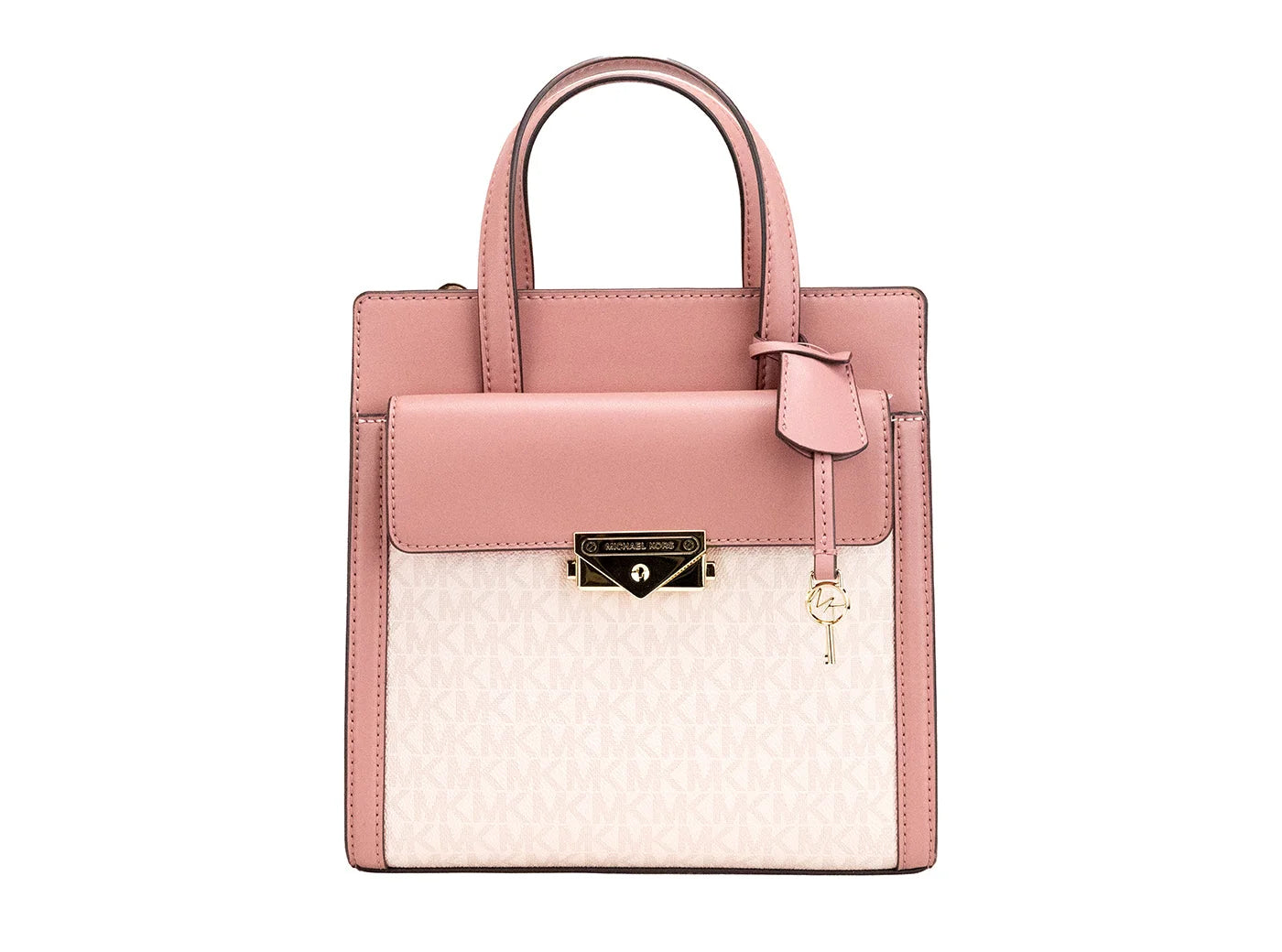 Michael Kors Cece Small Pink PVC North South Flap Tote Crossbody Bag Purse - Cross Body Bags