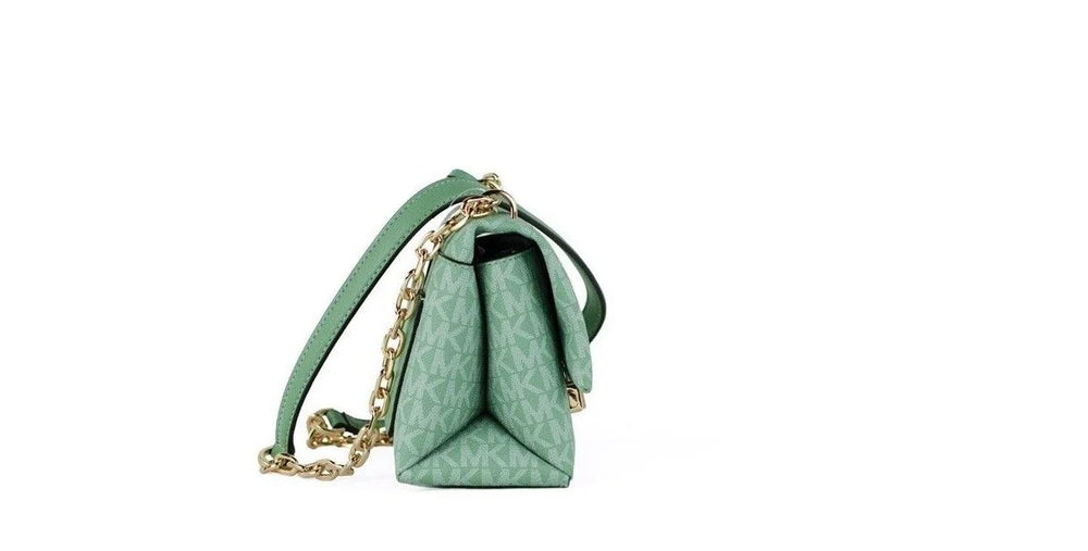 Michael Kors Cece Small Sea Green Signature PVC Convertible Flap Crossbody Bag - Cross Body Bags