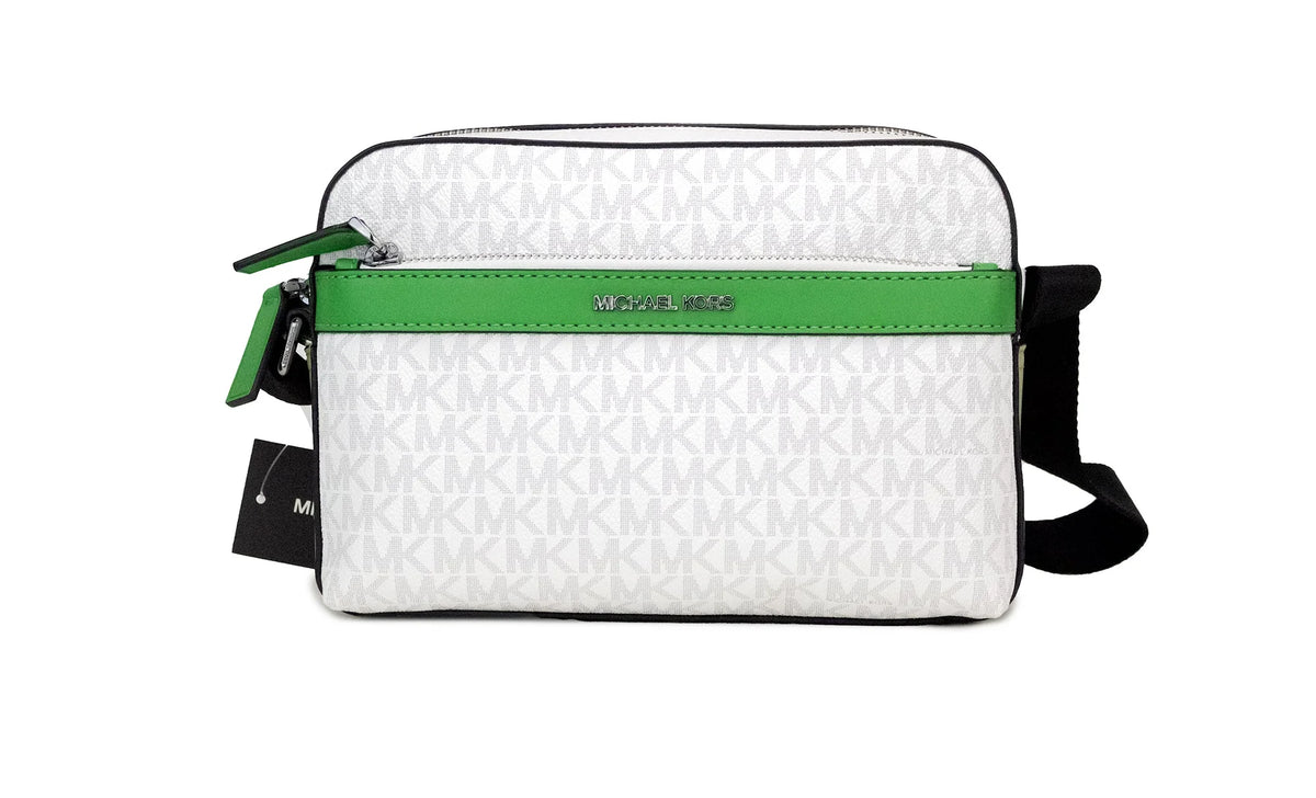 Michael Kors Cooper Small Bright White Palm Signature PVC Utility Crossbody Bag - Cross Body Bags