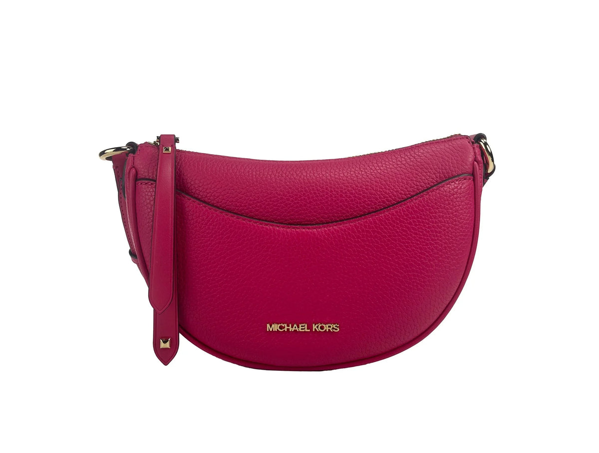 Michael Kors Dover Small Pink Half Moon Crossbody Bag Purse - Cross Body Bags