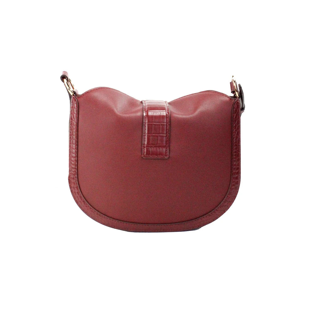Michael Kors Gabby Small Dark Cherry Leather Foldover Hobo Crossbody Bag - Cross Body Bags