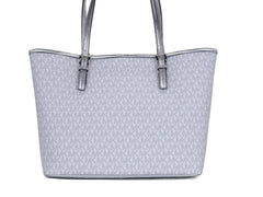 Michael Kors Jet Set Girls Print Medium Signature PVC Carryall Shoulder Tote Handbag (Bright White Multi) - Shopper Bags