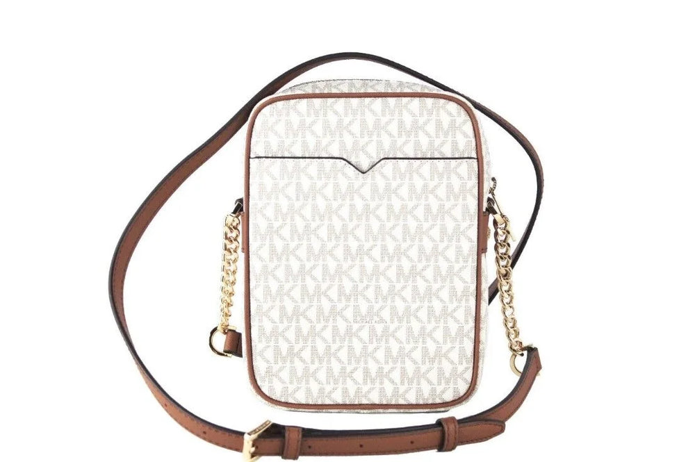 Michael Kors Jet Set Medium Vanilla PVC North South Chain Crossbody Handbag - Cross Body Bags