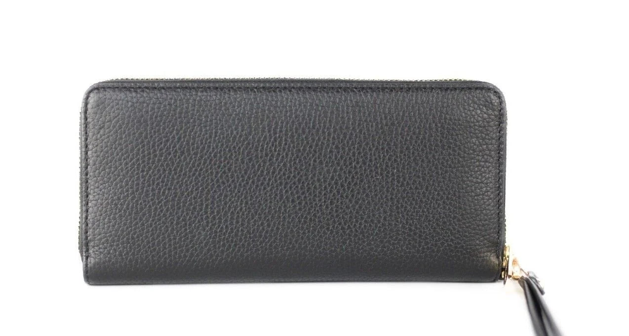 Michael Kors Jet Set Travel Large Black Pebble Leather Continental Wrist Wallet - Wallets