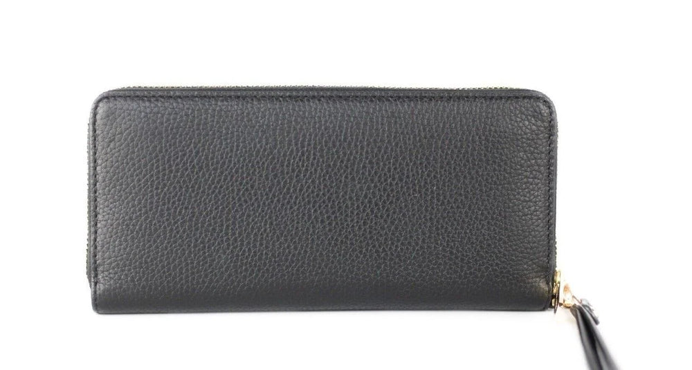 Michael Kors Jet Set Travel Large Black Pebble Leather Continental Wrist Wallet - Wallets