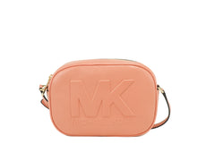 Michael Kors Jet Set Travel Medium Sherbert Leather Oval Camera Crossbody Bag - Cross Body Bags