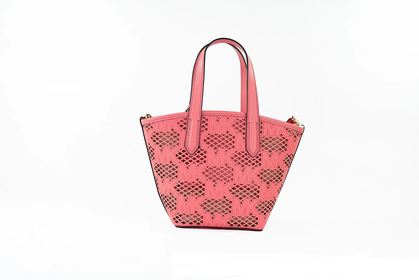 Michael Kors Kimber Small Tea Rose Leather 2-in-1 Zip Tote Messenger Bag Purse - Tote Bags