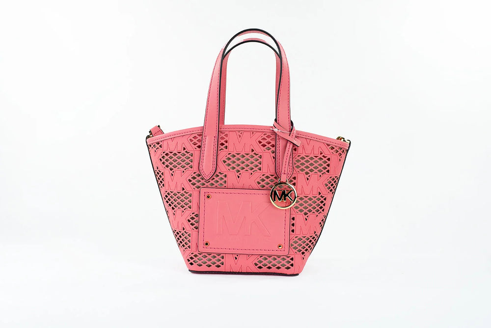 Michael Kors Kimber Small Tea Rose Leather 2-in-1 Zip Tote Messenger Bag Purse - Tote Bags