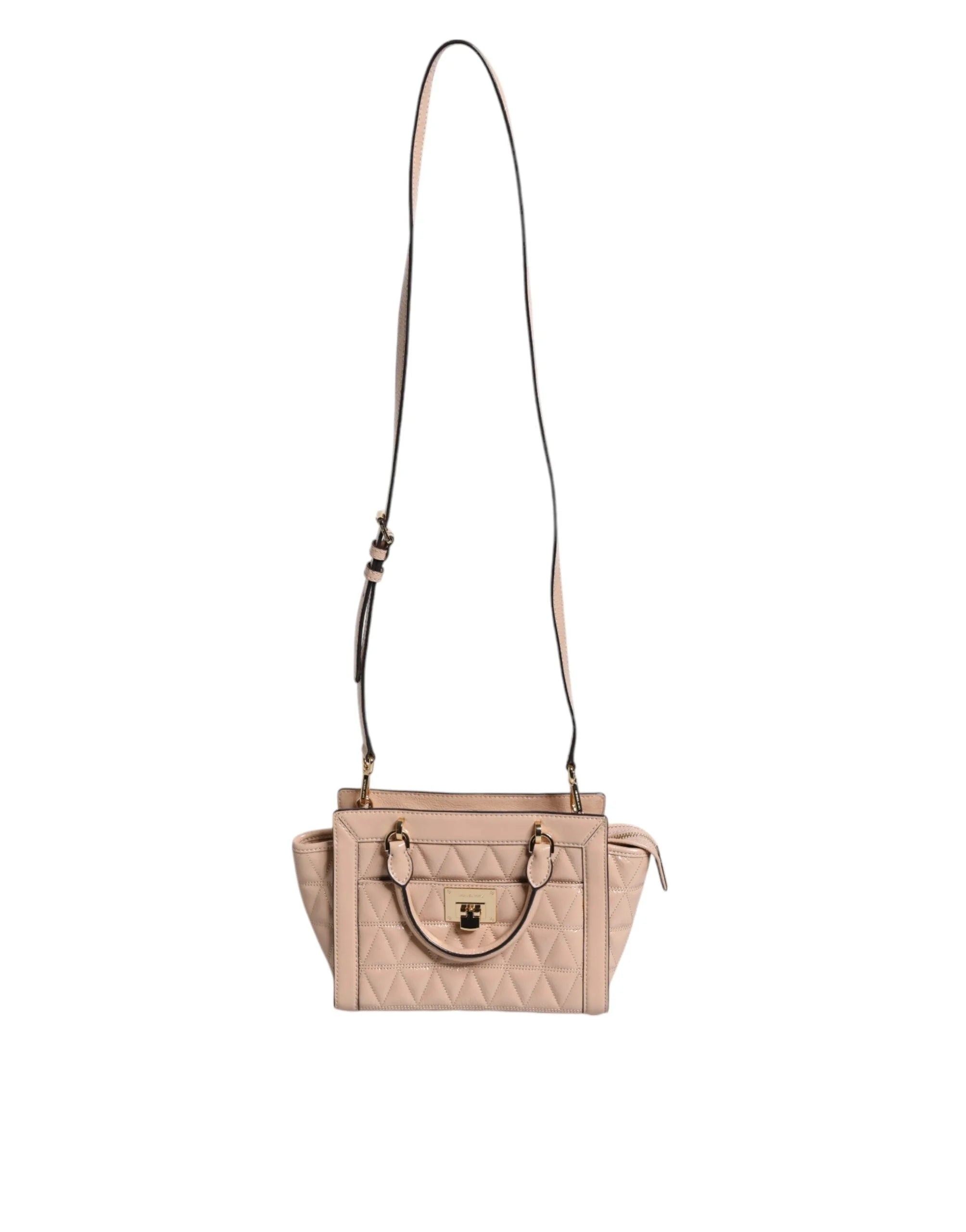 Michael Kors Peach Quilted Leather Logo Crossbody VIVIANNE Messenger Bag - Cross Body Bags